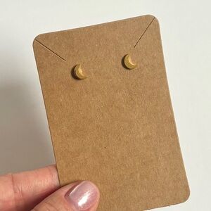 Crescent moon stud earrings (14k gold-plated stainless steel)
